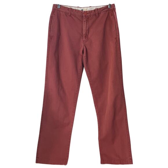 J.Crew Coral Pink Flat Front Mid Rise Straight Leg Pants Regular Size 32x32 - Picture 1 of 5